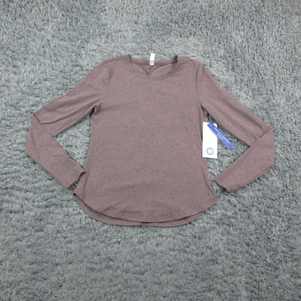 Threads 4 Thought Shirt Womens Medium Brown Athletic ReActive Long Sleeve NWT